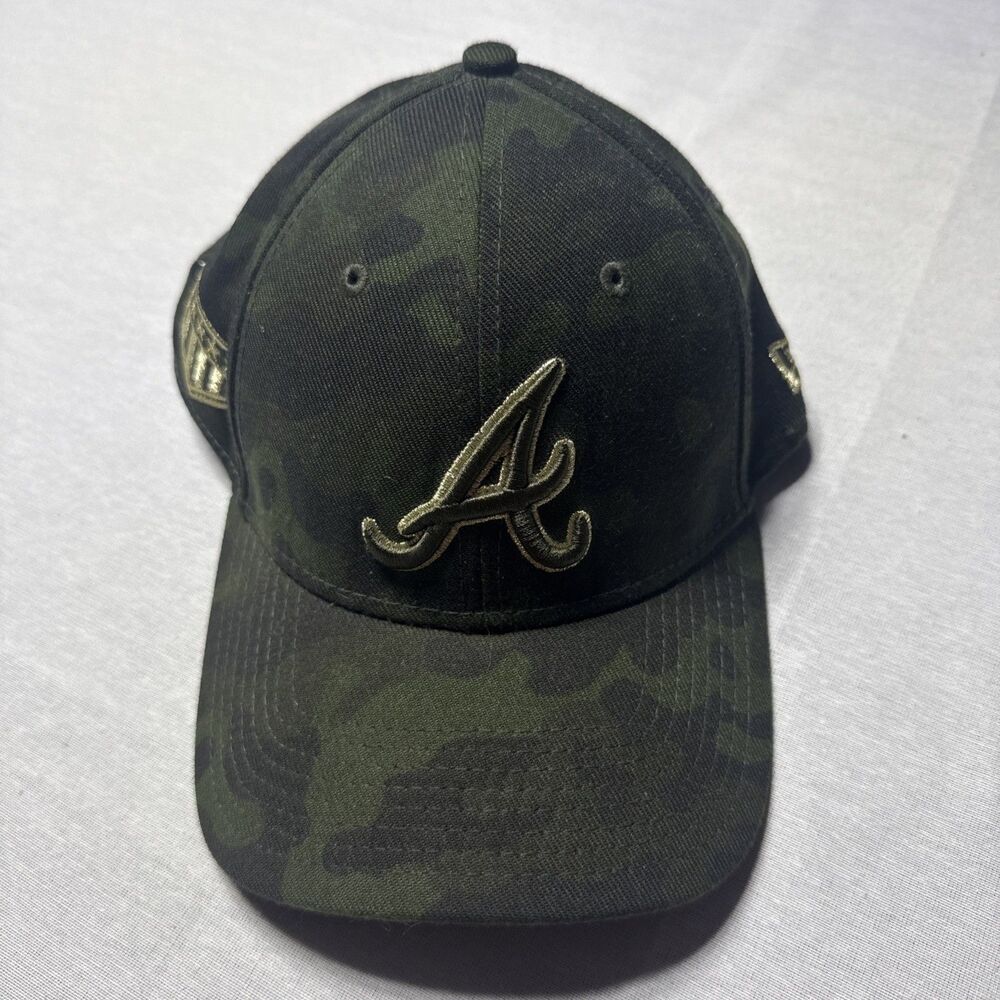 Atlanta Braves Armed Forces Collection New Era Hat Dark Green Camo 39Thirty